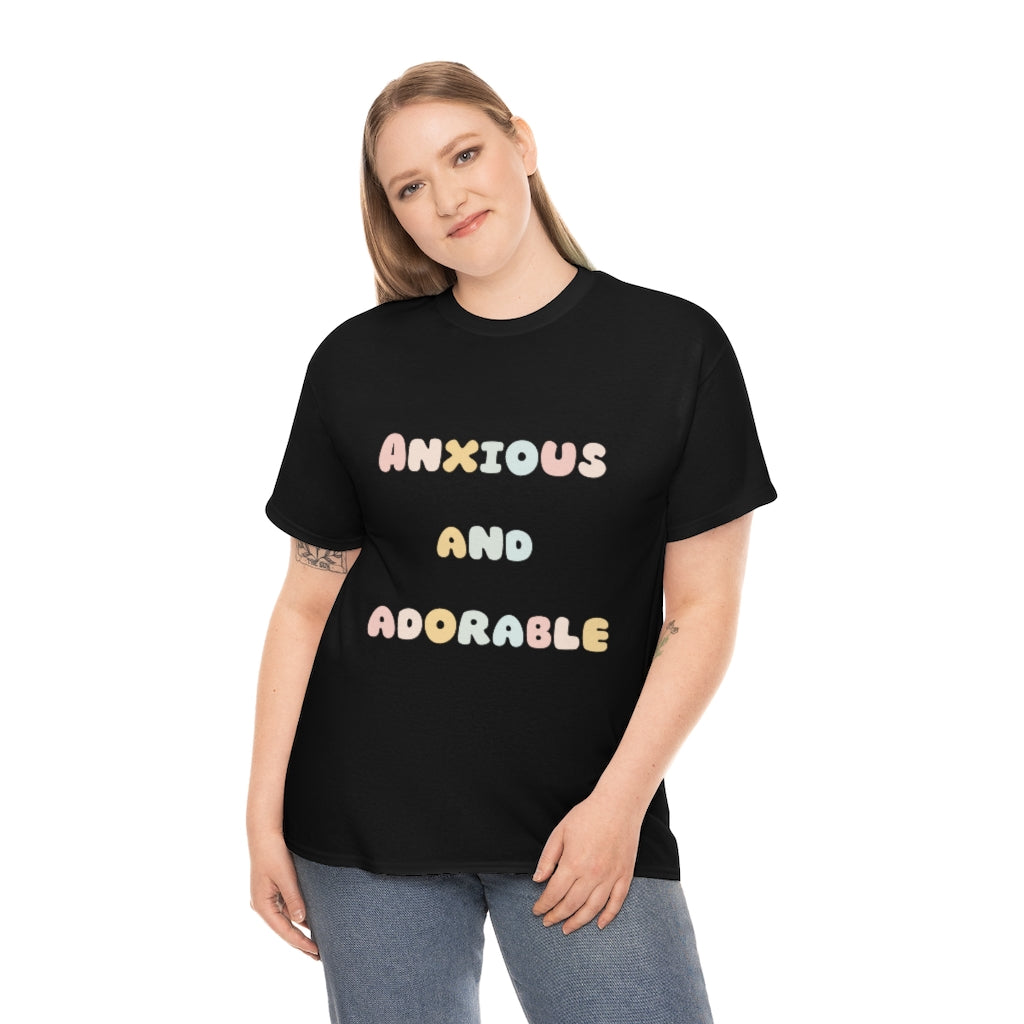 Anxious and Adorable Unisex Heavy Cotton Tee