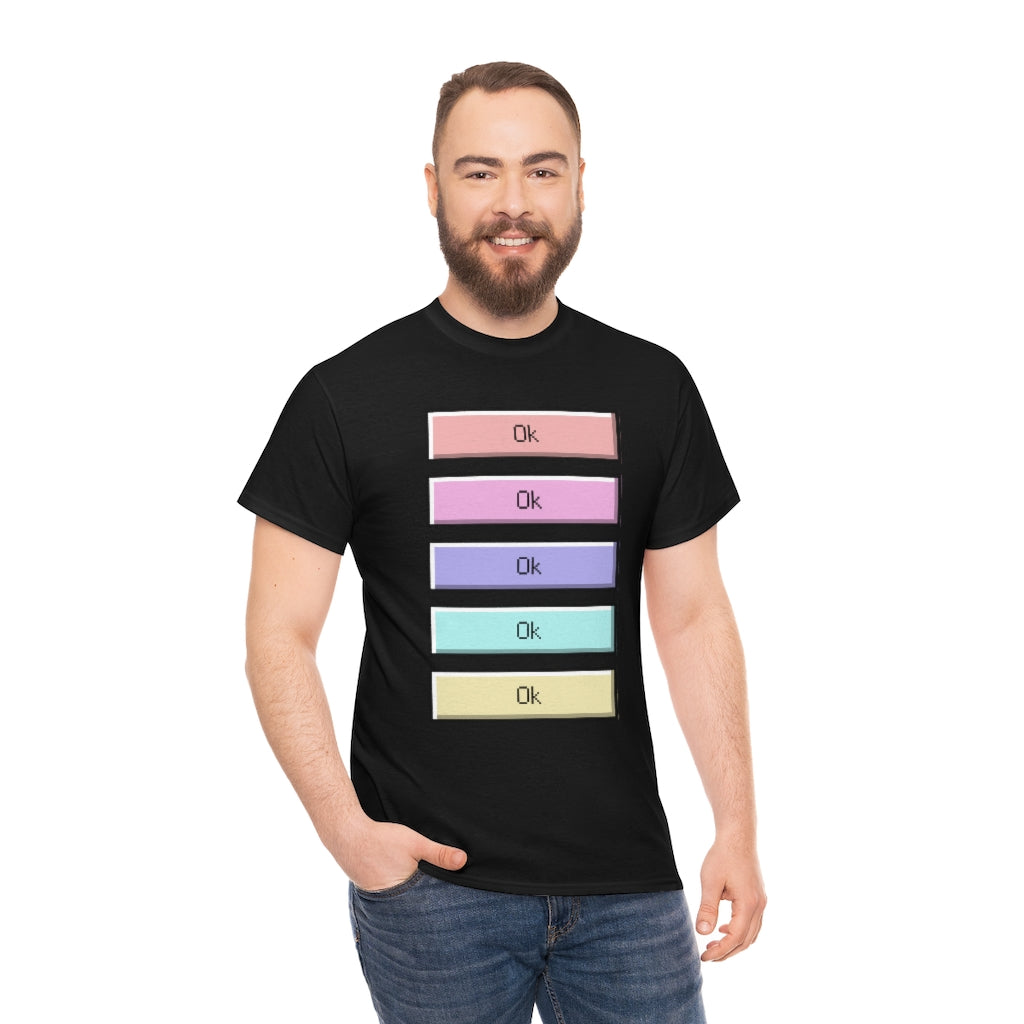 OK Unisex Heavy Cotton Tee Shirt Kawaii | E-girl | Pastel Goth | Pastel Rainbow | Tiktok Inspired Meme