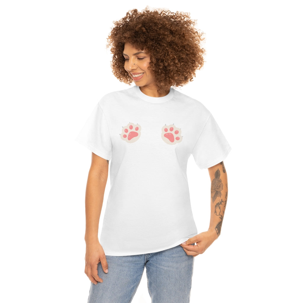 TOE BEANS Cat Paw Unisex Heavy Cotton Tee