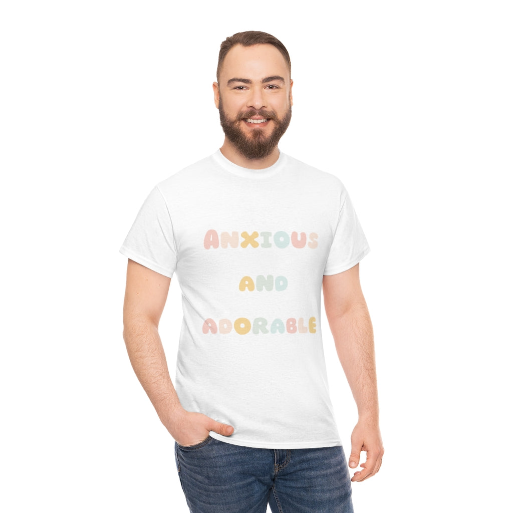 Anxious and Adorable Unisex Heavy Cotton Tee