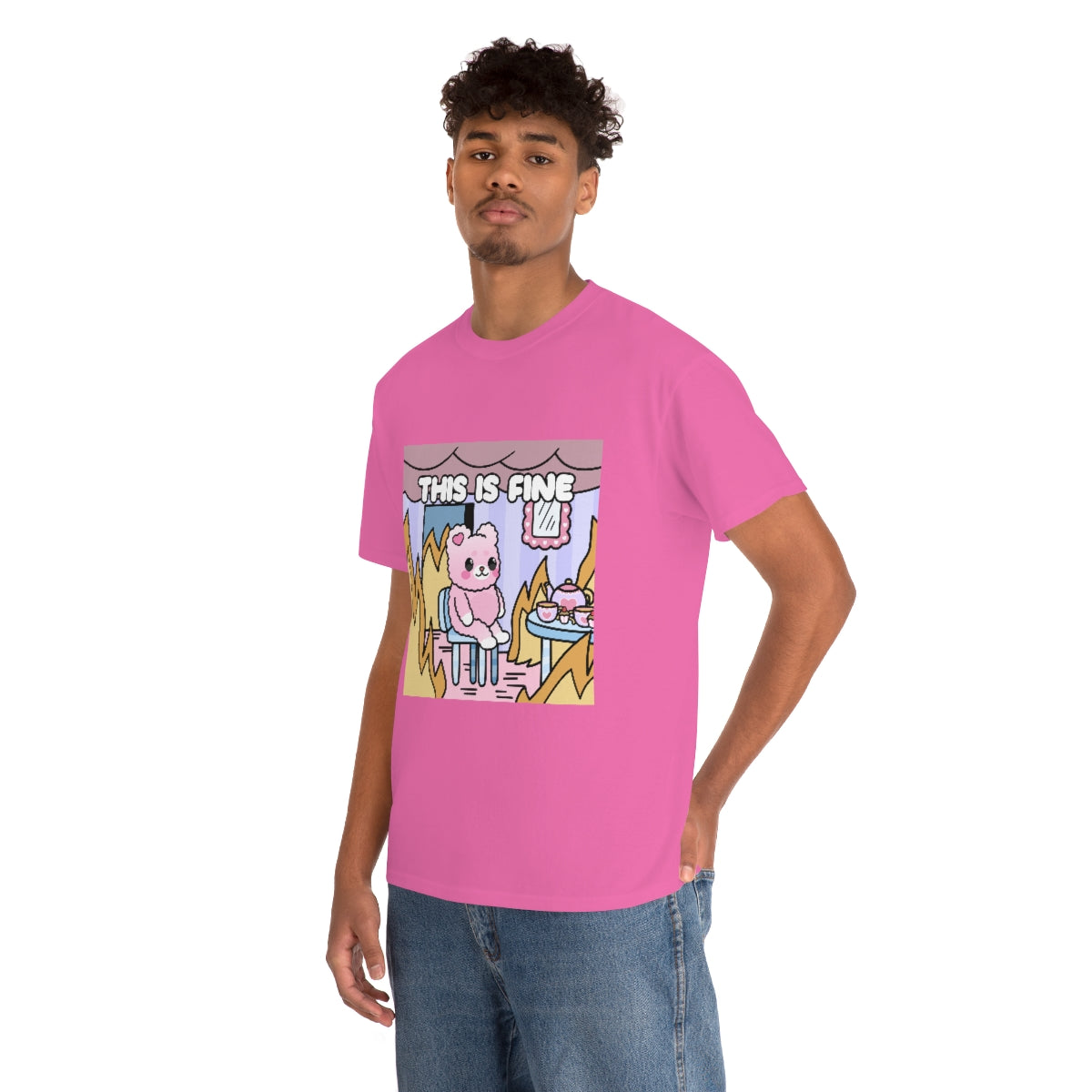 THIS IS FINE Kawaii Fluffy Bear Tee Shirt