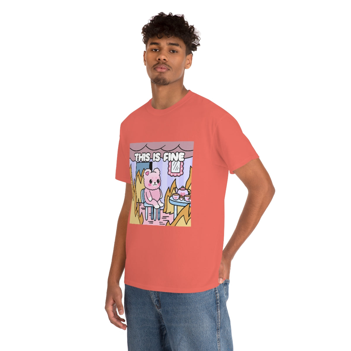 THIS IS FINE Kawaii Fluffy Bear Tee Shirt