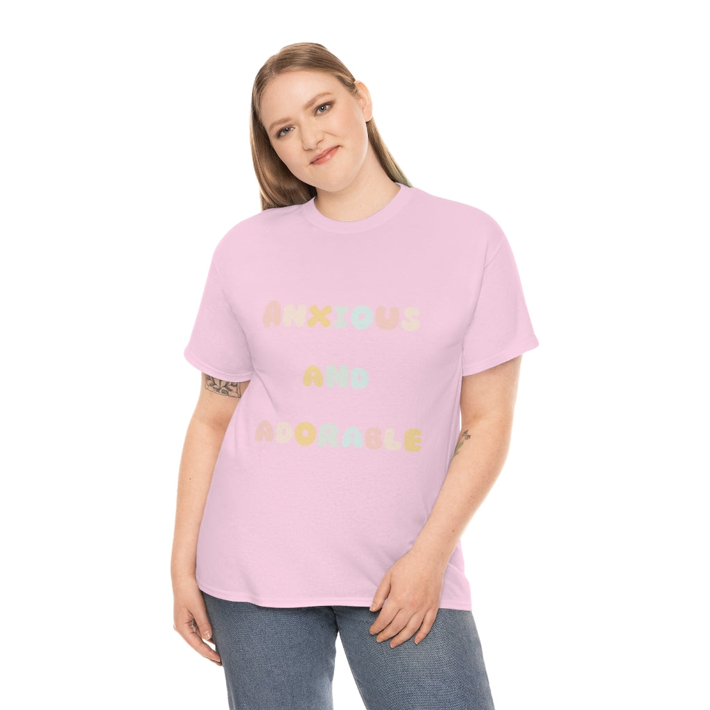 Anxious and Adorable Unisex Heavy Cotton Tee