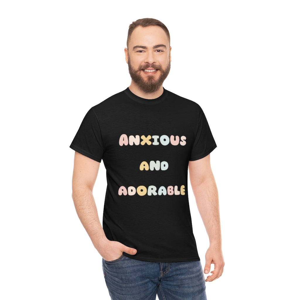 Anxious and Adorable Unisex Heavy Cotton Tee