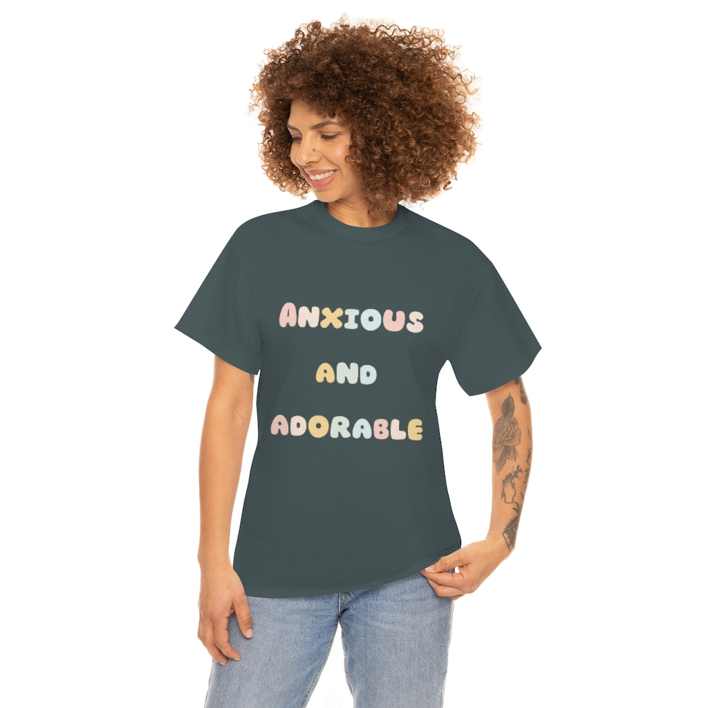 Anxious and Adorable Unisex Heavy Cotton Tee