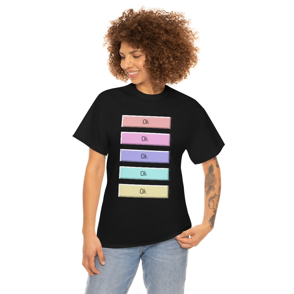 OK Unisex Heavy Cotton Tee Shirt Kawaii | E-girl | Pastel Goth | Pastel Rainbow | Tiktok Inspired Meme