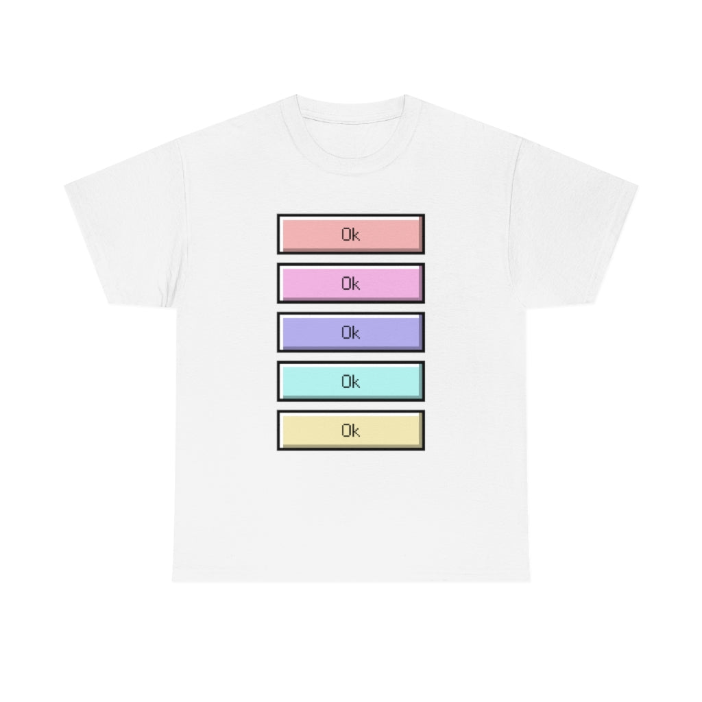 OK Unisex Heavy Cotton Tee Shirt Kawaii | E-girl | Pastel Goth | Pastel Rainbow | Tiktok Inspired Meme