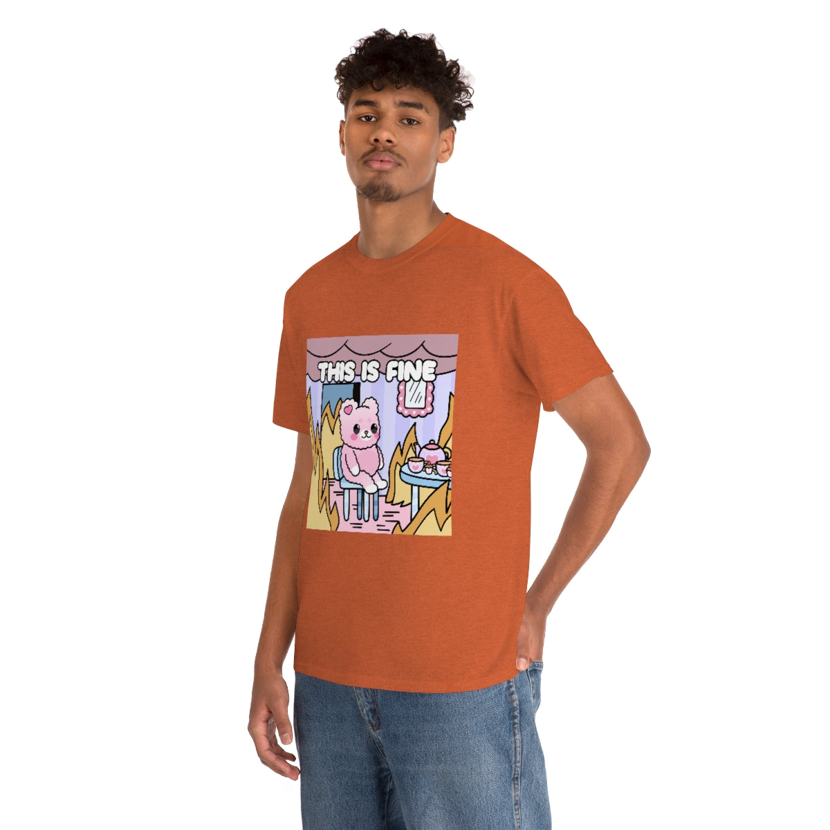 THIS IS FINE Kawaii Fluffy Bear Tee Shirt