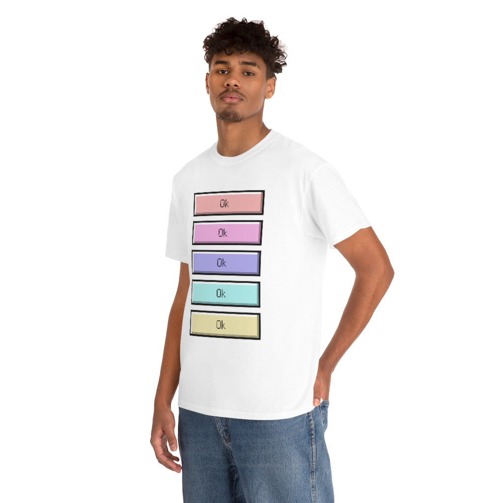 OK Unisex Heavy Cotton Tee Shirt Kawaii | E-girl | Pastel Goth | Pastel Rainbow | Tiktok Inspired Meme