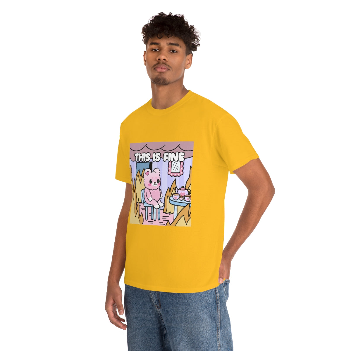 THIS IS FINE Kawaii Fluffy Bear Tee Shirt