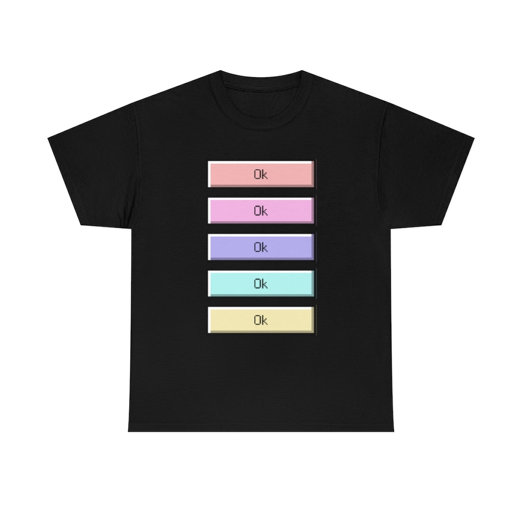 OK Unisex Heavy Cotton Tee Shirt Kawaii | E-girl | Pastel Goth | Pastel Rainbow | Tiktok Inspired Meme