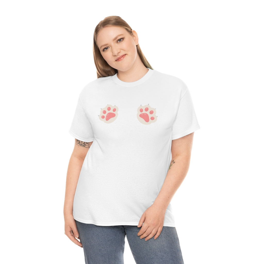 TOE BEANS Cat Paw Unisex Heavy Cotton Tee