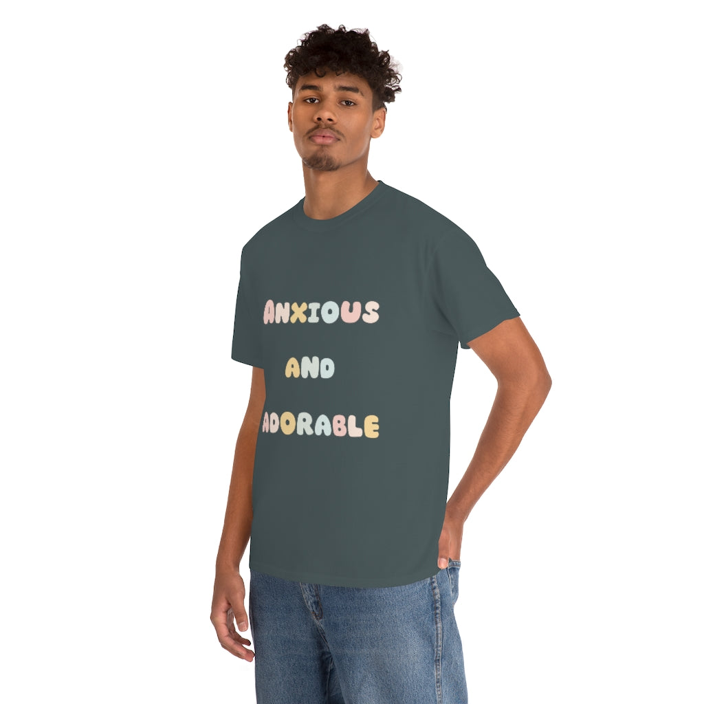 Anxious and Adorable Unisex Heavy Cotton Tee