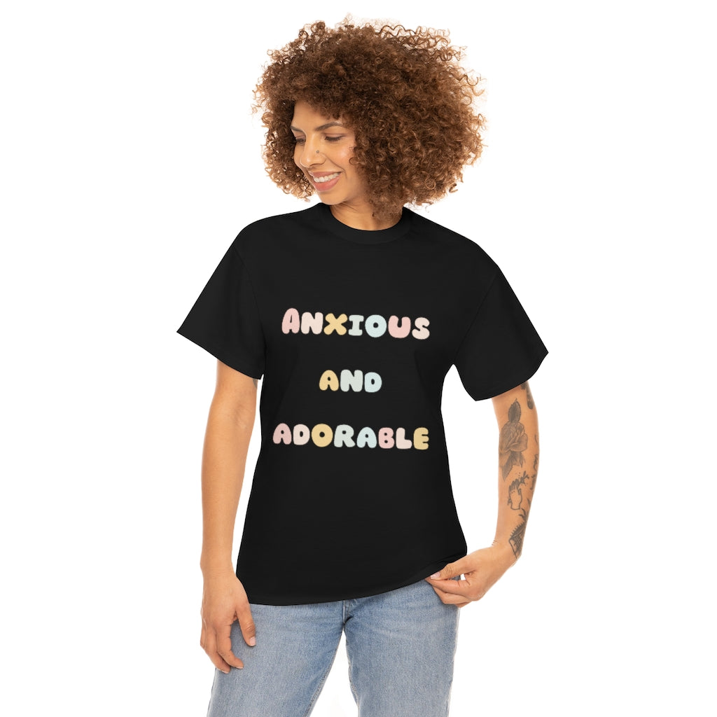 Anxious and Adorable Unisex Heavy Cotton Tee