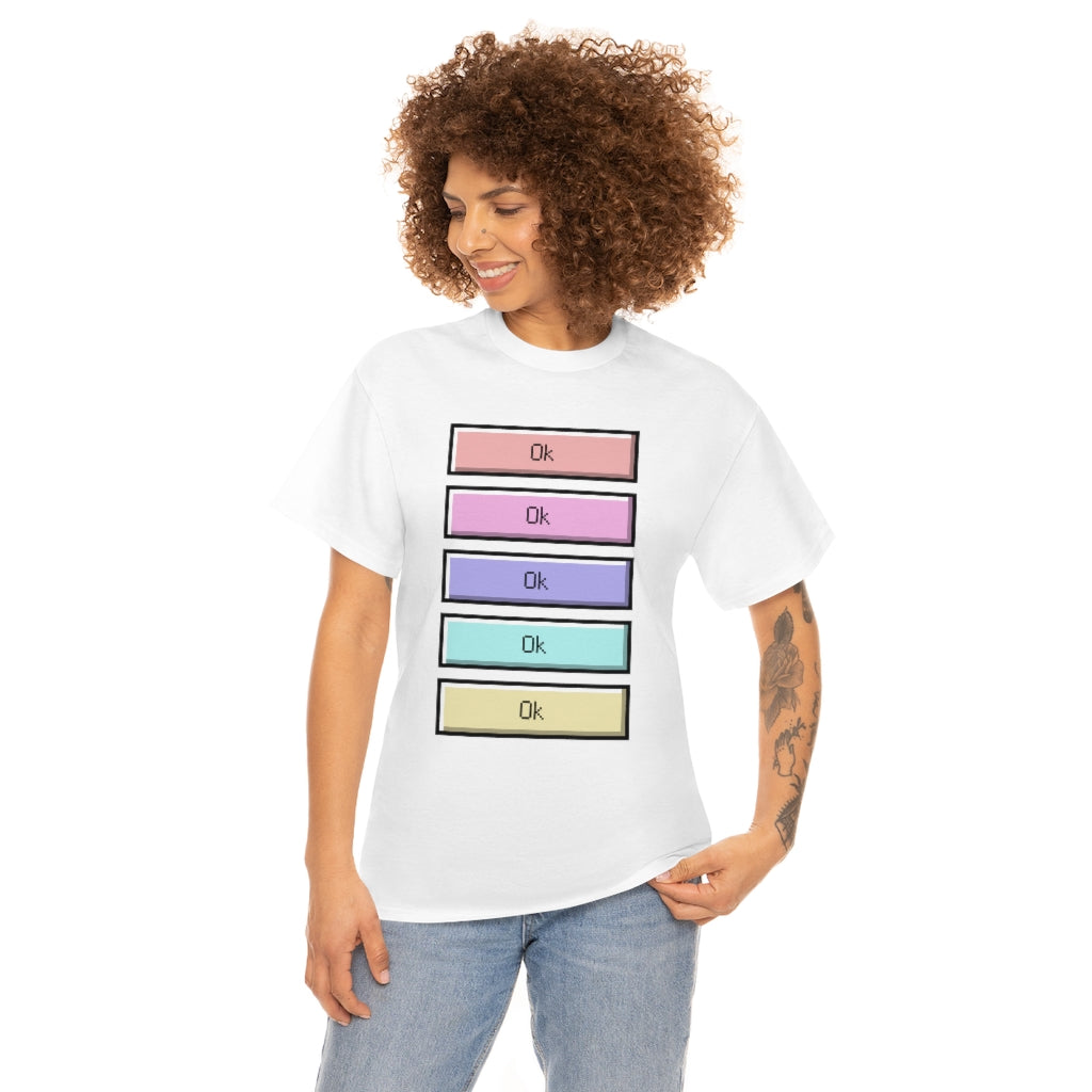 OK Unisex Heavy Cotton Tee Shirt Kawaii | E-girl | Pastel Goth | Pastel Rainbow | Tiktok Inspired Meme