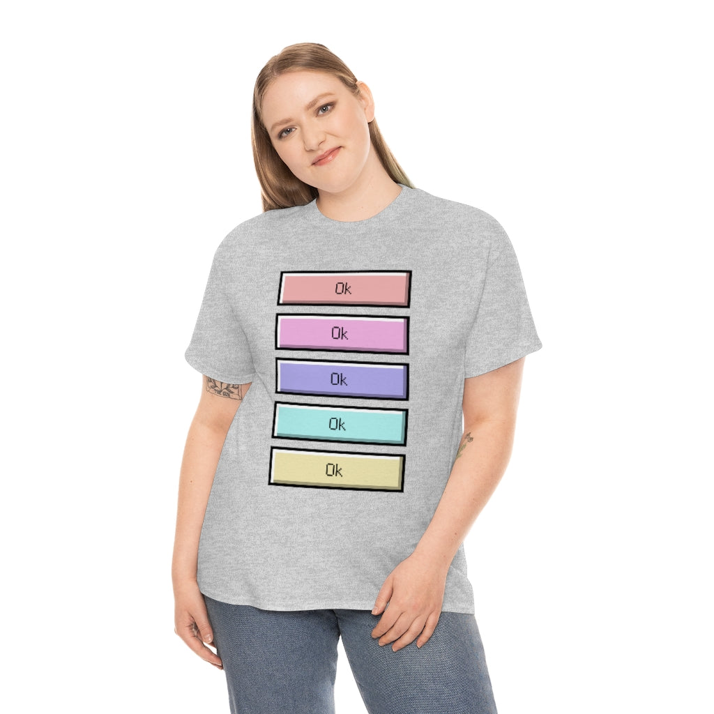 OK Unisex Heavy Cotton Tee Shirt Kawaii | E-girl | Pastel Goth | Pastel Rainbow | Tiktok Inspired Meme