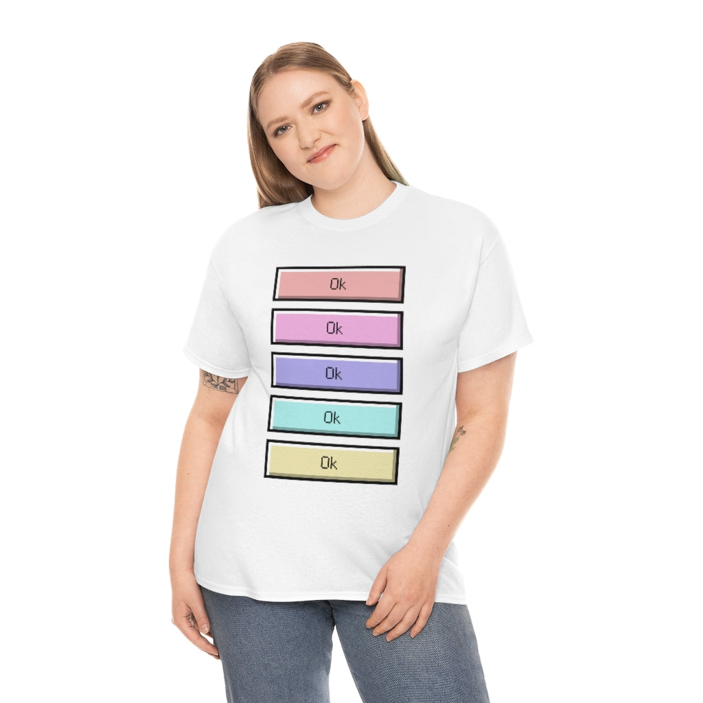 OK Unisex Heavy Cotton Tee Shirt Kawaii | E-girl | Pastel Goth | Pastel Rainbow | Tiktok Inspired Meme