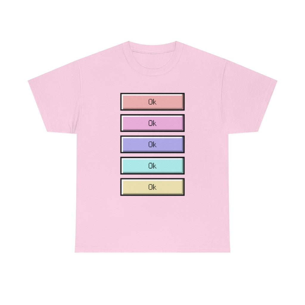 OK Unisex Heavy Cotton Tee Shirt Kawaii | E-girl | Pastel Goth | Pastel Rainbow | Tiktok Inspired Meme