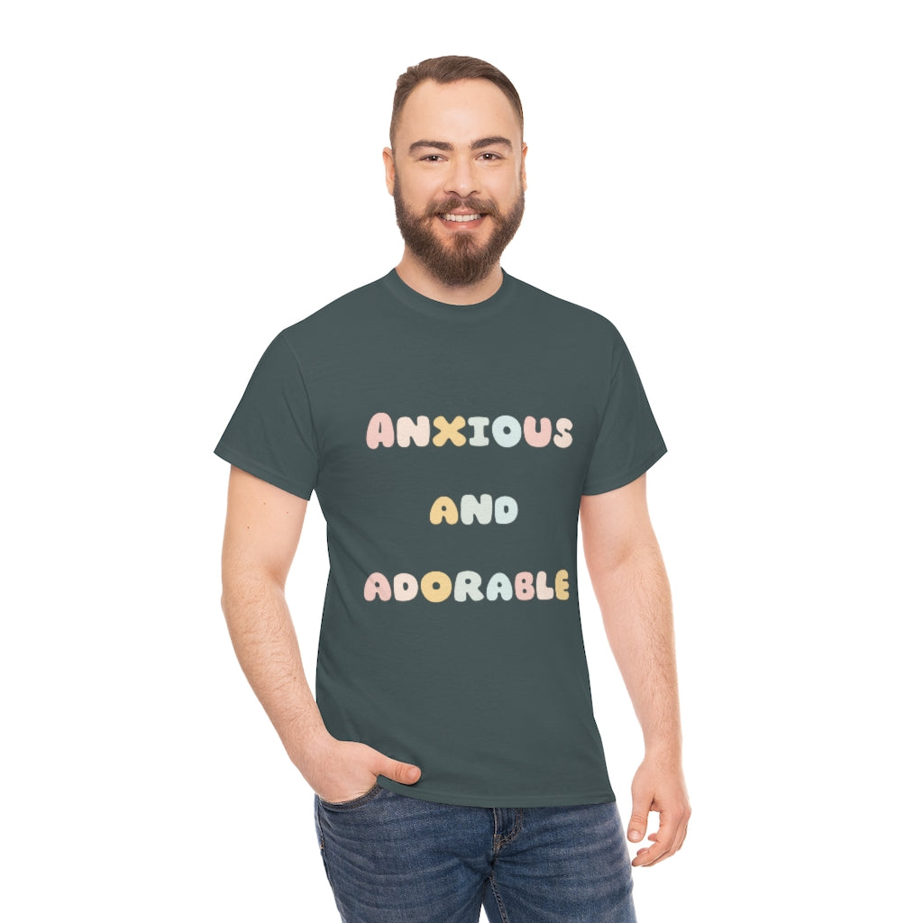 Anxious and Adorable Unisex Heavy Cotton Tee