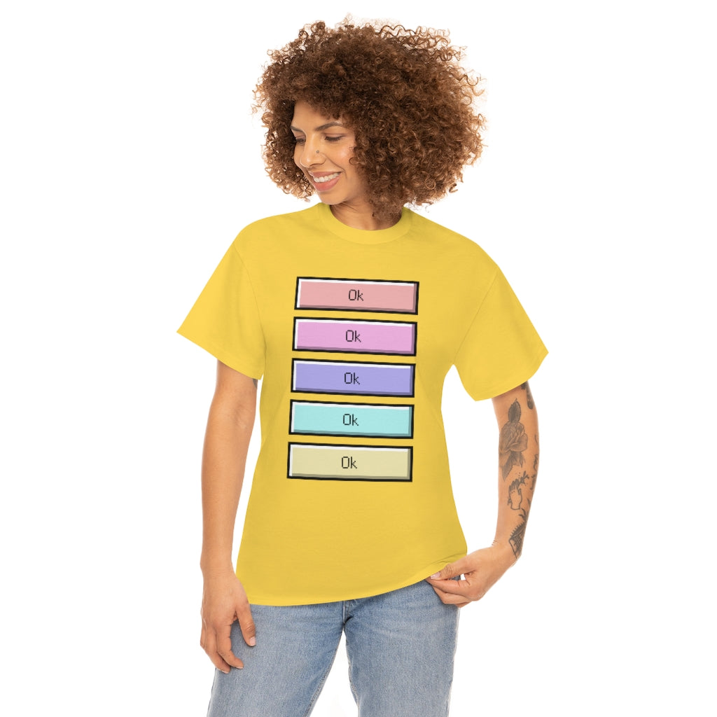 OK Unisex Heavy Cotton Tee Shirt Kawaii | E-girl | Pastel Goth | Pastel Rainbow | Tiktok Inspired Meme