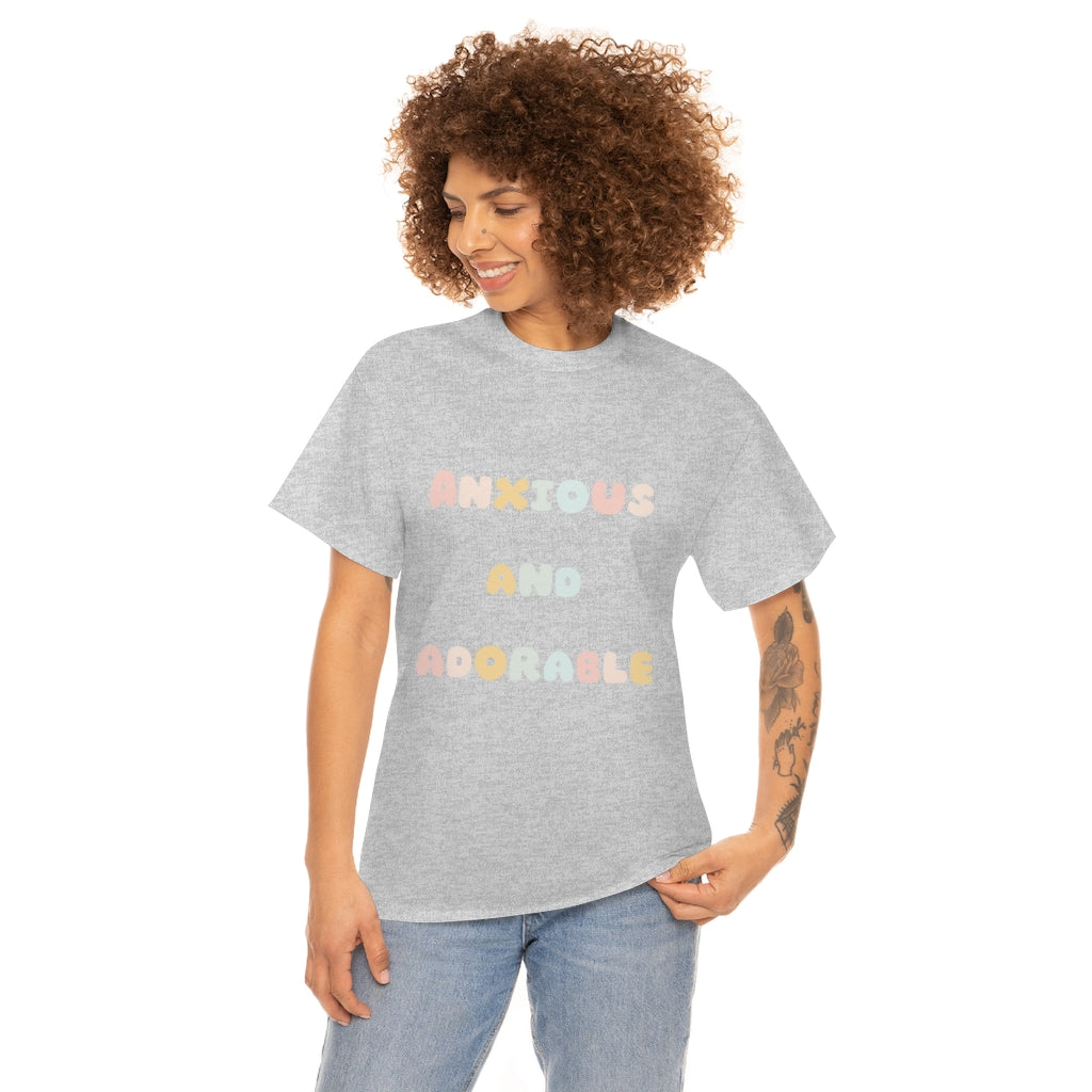 Anxious and Adorable Unisex Heavy Cotton Tee