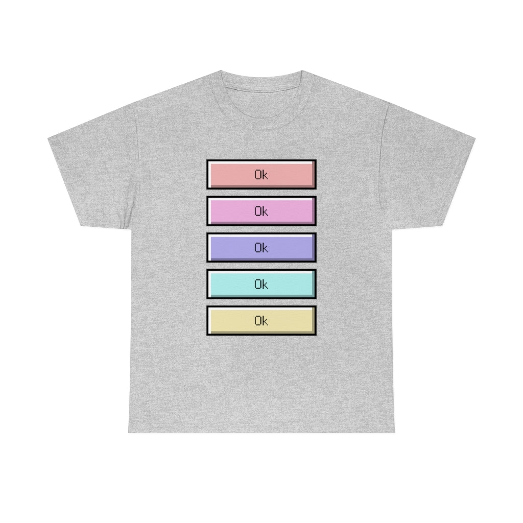 OK Unisex Heavy Cotton Tee Shirt Kawaii | E-girl | Pastel Goth | Pastel Rainbow | Tiktok Inspired Meme