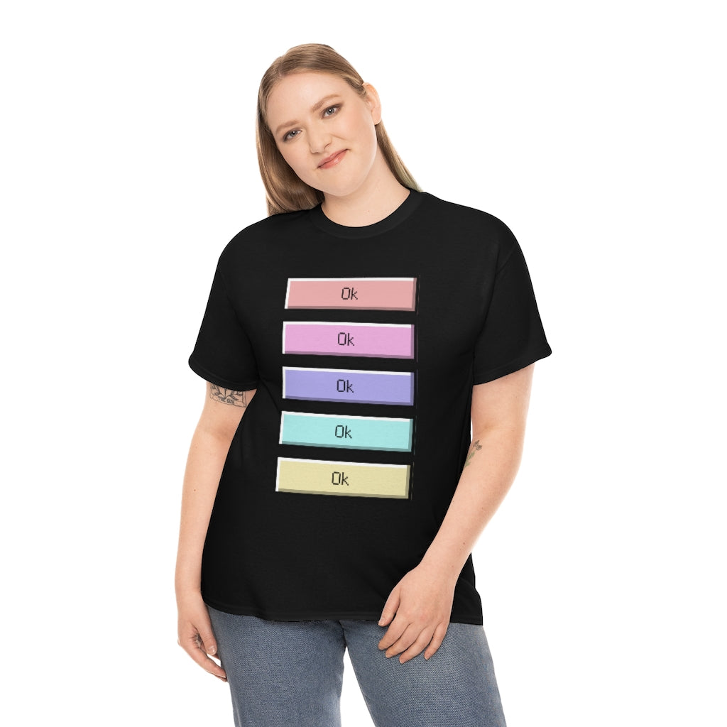 OK Unisex Heavy Cotton Tee Shirt Kawaii | E-girl | Pastel Goth | Pastel Rainbow | Tiktok Inspired Meme