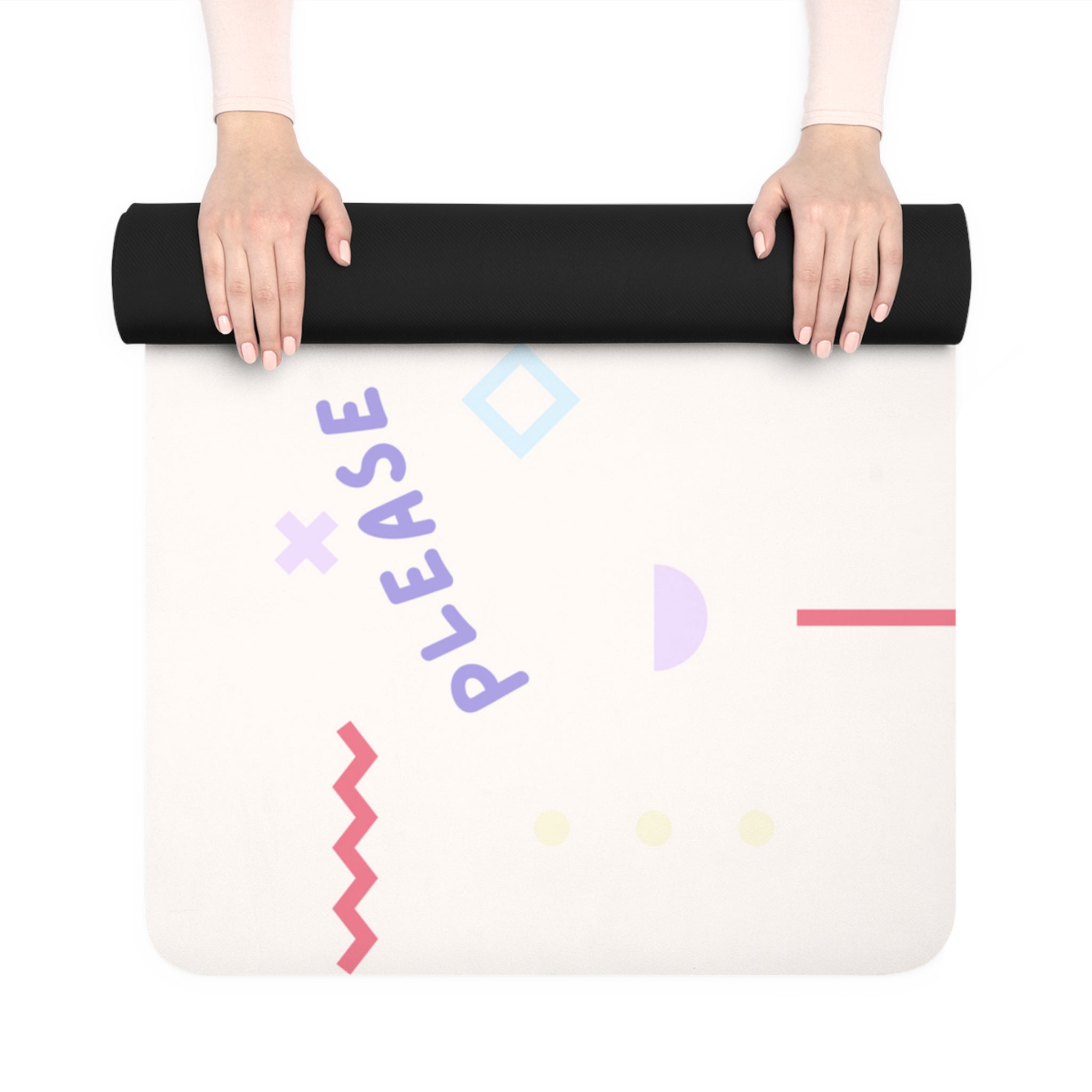 Please Remember to Drink Your Water | Unique Trendy Pastel Rubber Yoga Mat