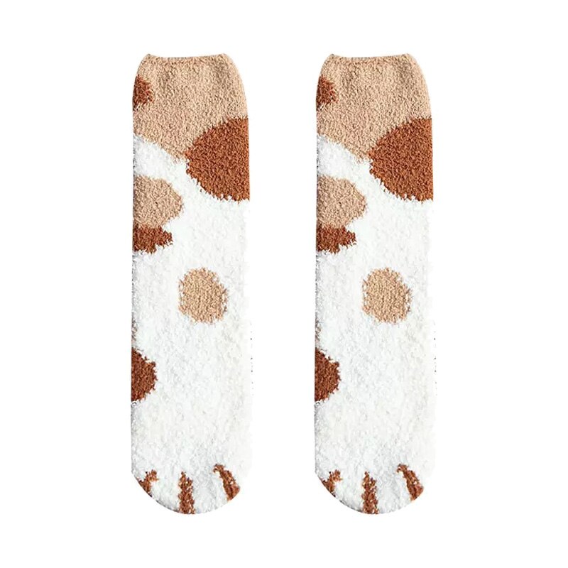 6 Colors of Warm Cute Cat Paw Socks