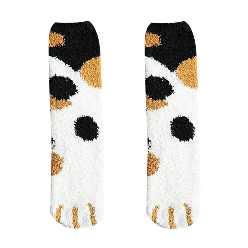 6 Colors of Warm Cute Cat Paw Socks