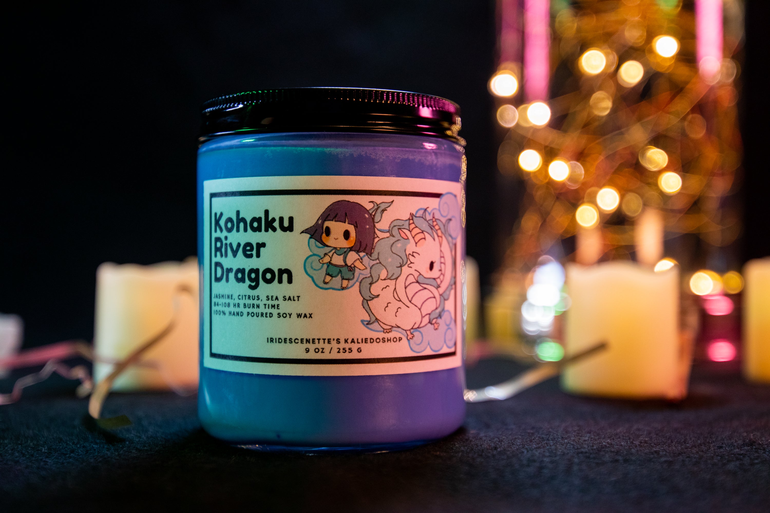 Kohaku River Dragon Inspired Candle | Studio Ghibli Inspired Anime Themed Haku Spirited Away River Dragon