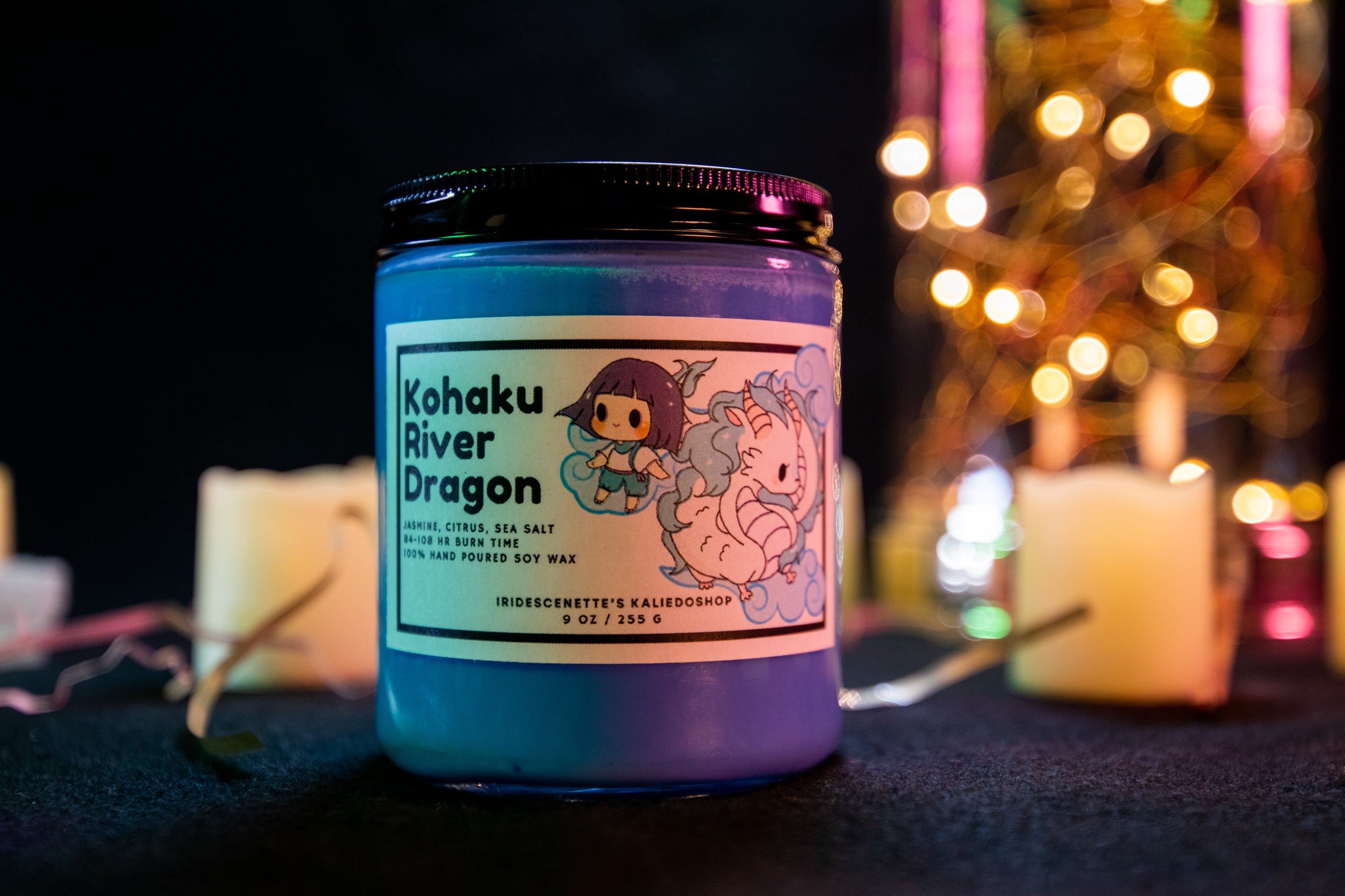 Kohaku River Dragon Inspired Candle | Studio Ghibli Inspired Anime Themed Haku Spirited Away River Dragon