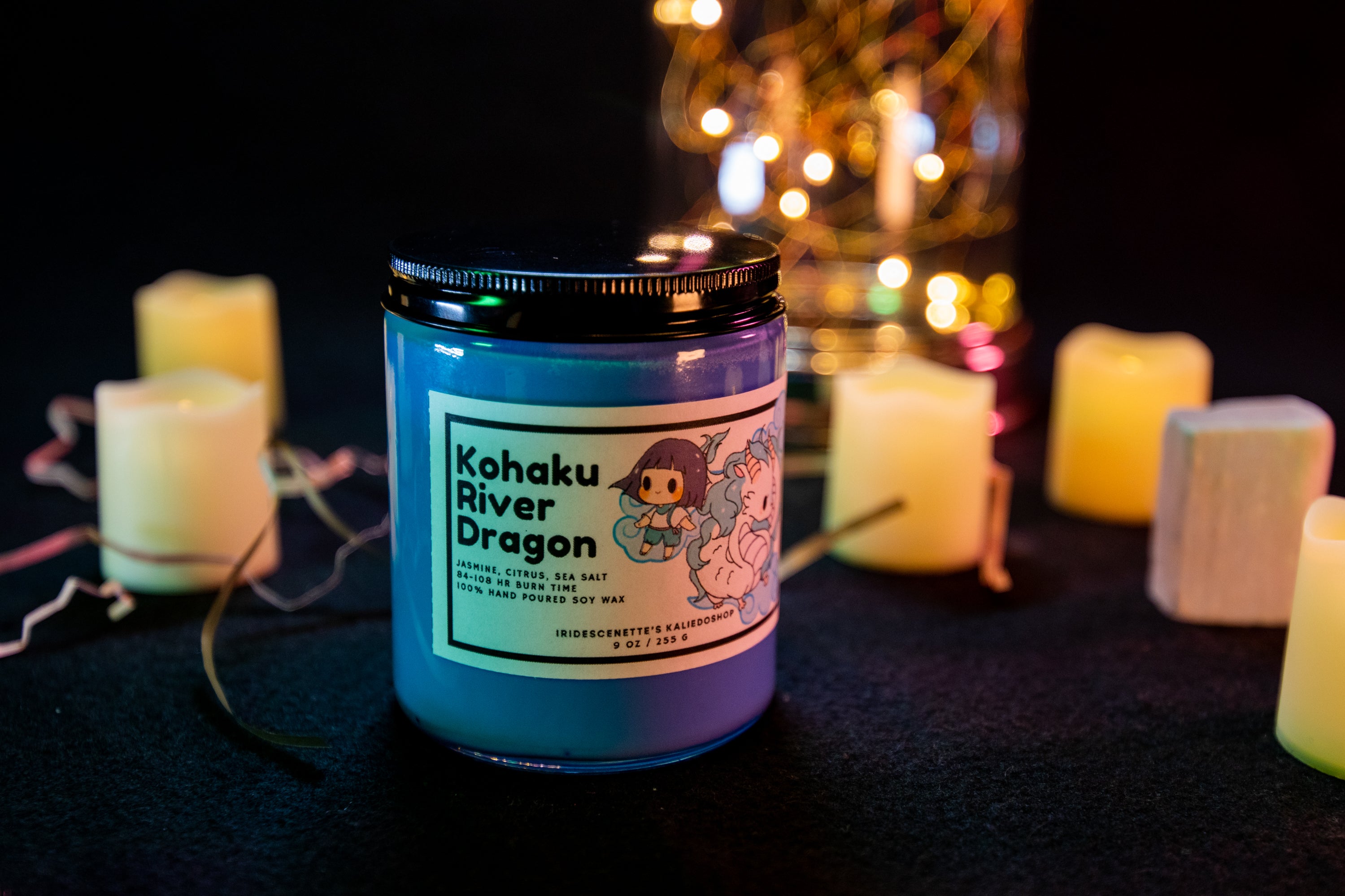 Kohaku River Dragon Inspired Candle | Studio Ghibli Inspired Anime Themed Haku Spirited Away River Dragon