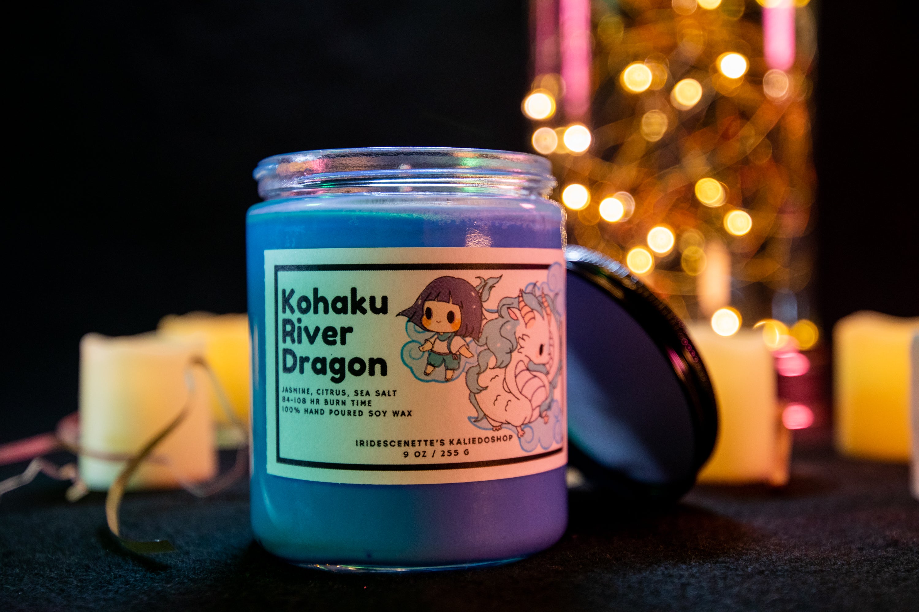 Kohaku River Dragon Inspired Candle | Studio Ghibli Inspired Anime Themed Haku Spirited Away River Dragon