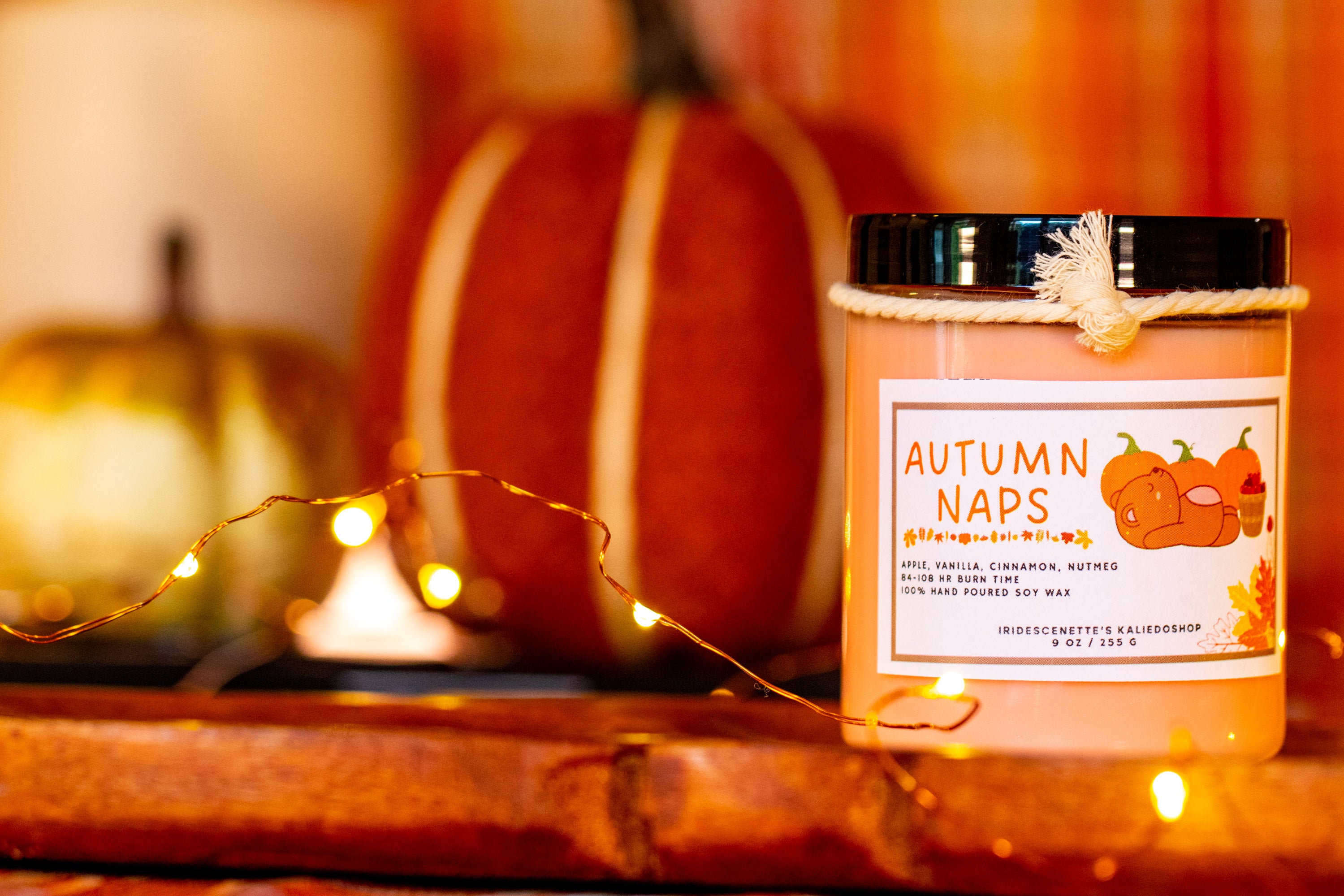 9 OZ Autumn Naps | Autumn Leaves | Fall | Hot Chocolate | Pumpkins | Bear | Abundance | Time of Plenty |  Harvest Candle