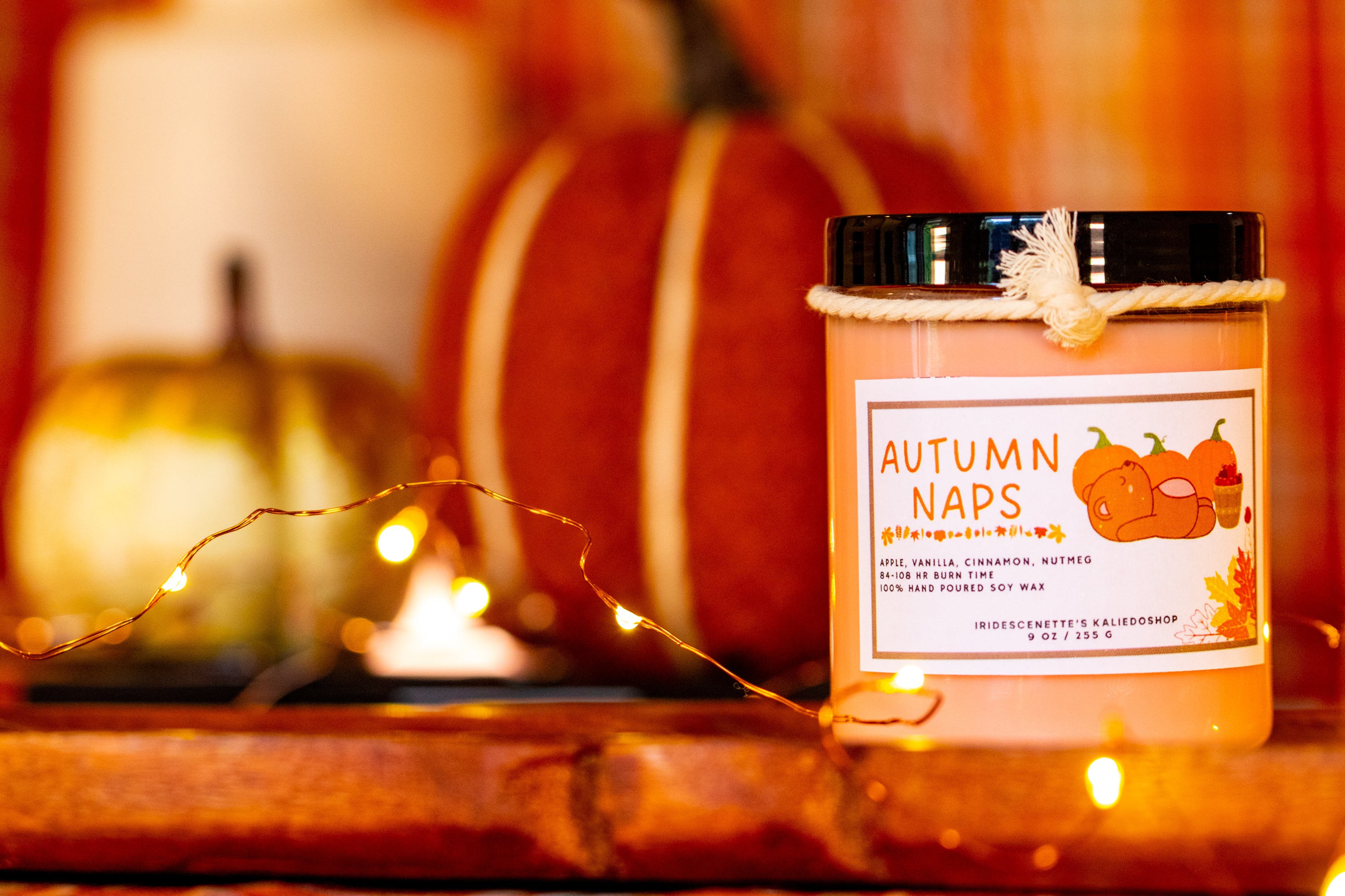 9 OZ Autumn Naps | Autumn Leaves | Fall | Hot Chocolate | Pumpkins | Bear | Abundance | Time of Plenty |  Harvest Candle