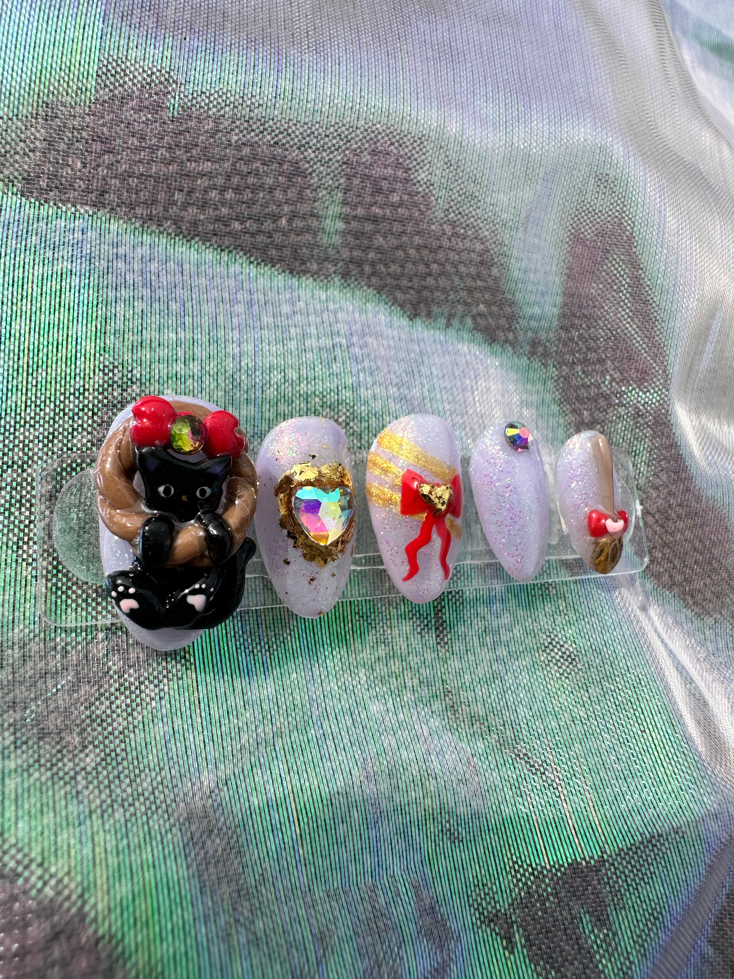 🐾 Kawaii Bakery Cat Press On Nails 🐾