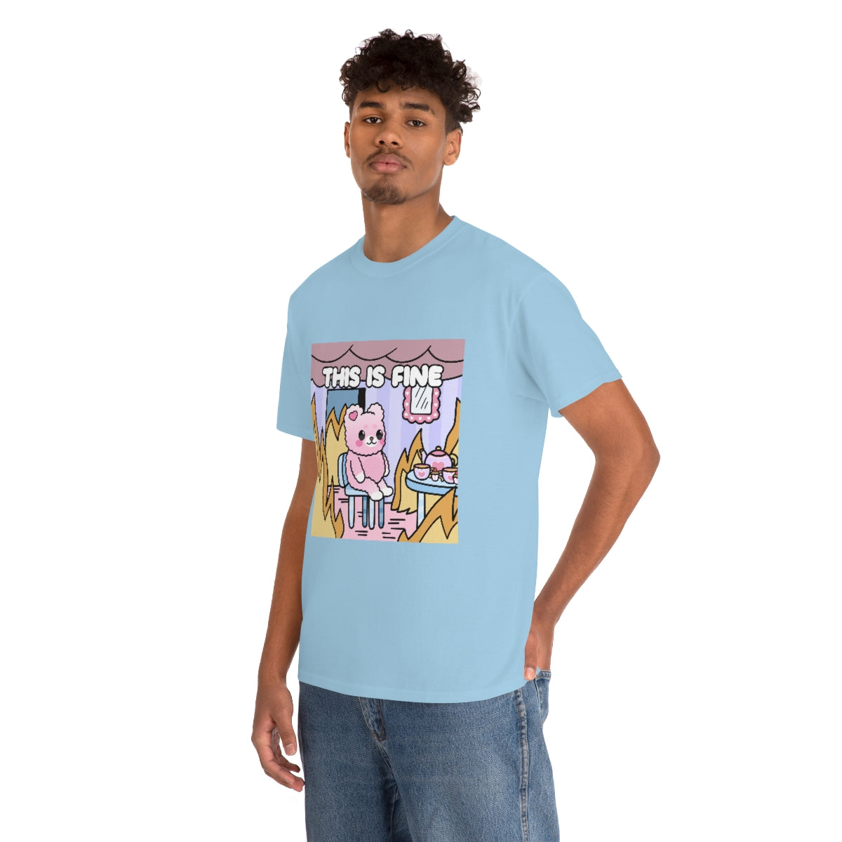 THIS IS FINE Kawaii Fluffy Bear Tee Shirt