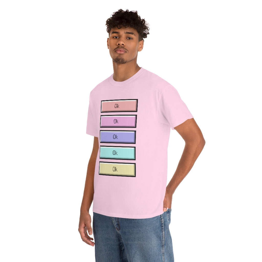 OK Unisex Heavy Cotton Tee Shirt Kawaii | E-girl | Pastel Goth | Pastel Rainbow | Tiktok Inspired Meme