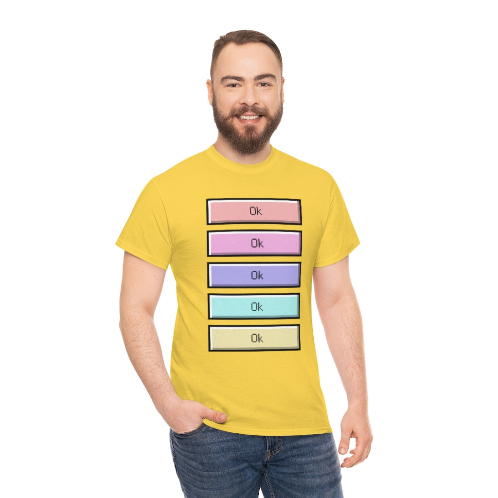 OK Unisex Heavy Cotton Tee Shirt Kawaii | E-girl | Pastel Goth | Pastel Rainbow | Tiktok Inspired Meme