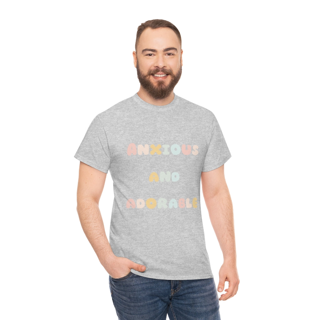 Anxious and Adorable Unisex Heavy Cotton Tee