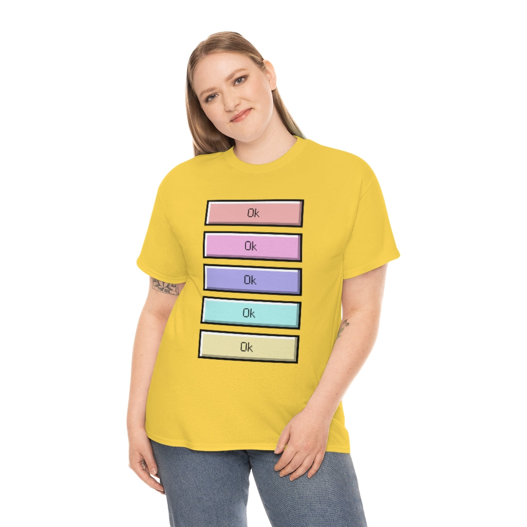 OK Unisex Heavy Cotton Tee Shirt Kawaii | E-girl | Pastel Goth | Pastel Rainbow | Tiktok Inspired Meme