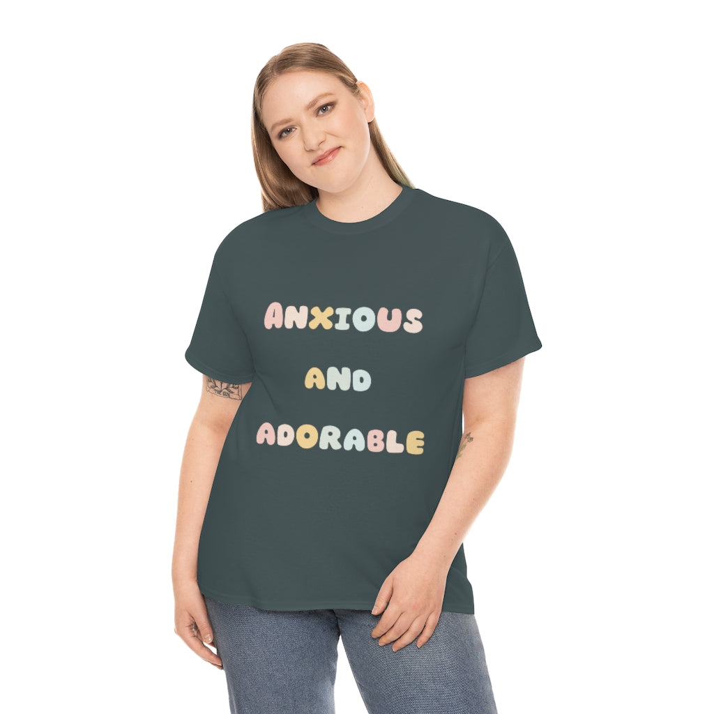 Anxious and Adorable Unisex Heavy Cotton Tee