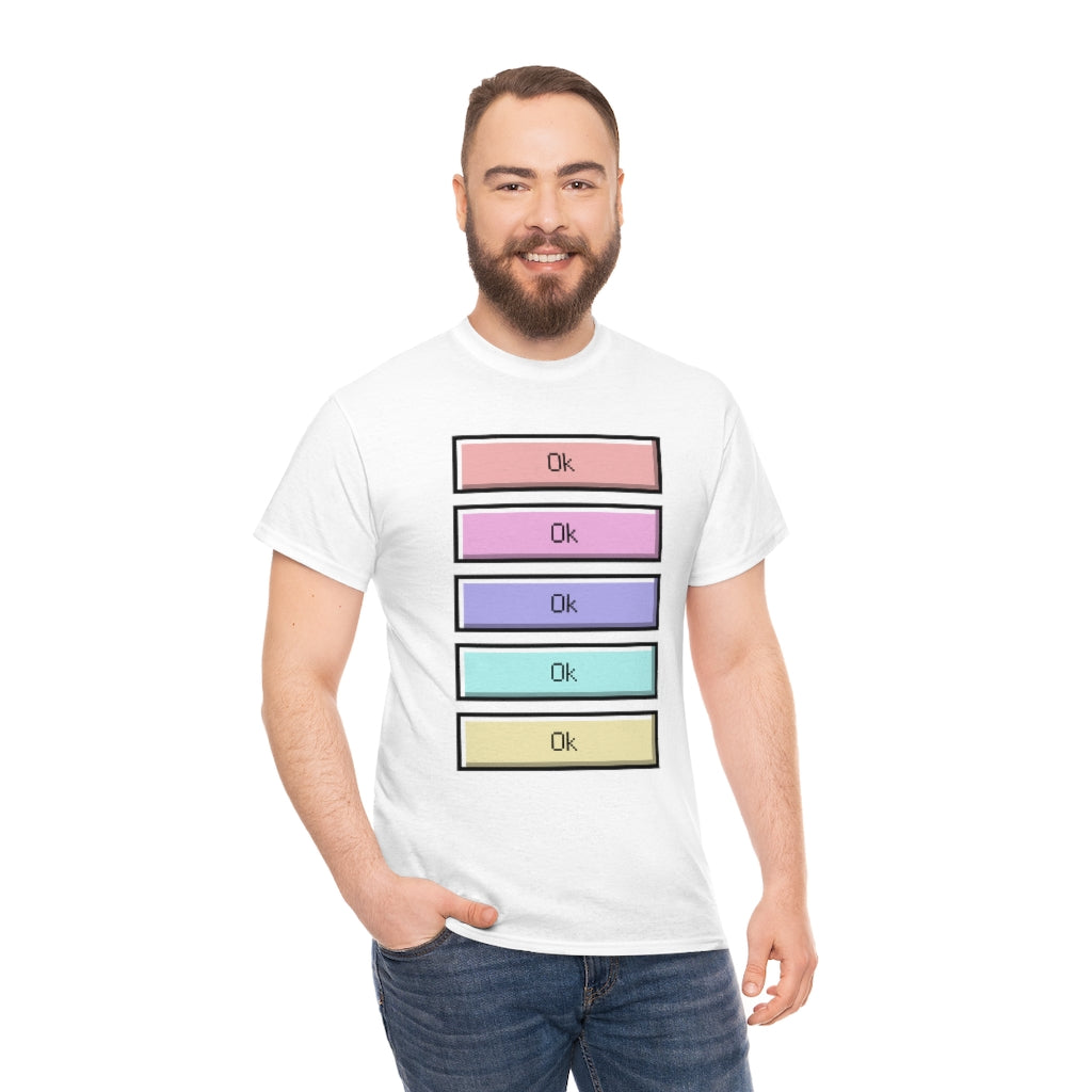 OK Unisex Heavy Cotton Tee Shirt Kawaii | E-girl | Pastel Goth | Pastel Rainbow | Tiktok Inspired Meme