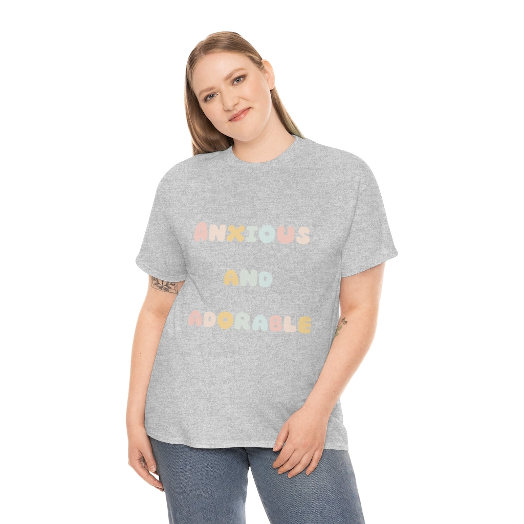 Anxious and Adorable Unisex Heavy Cotton Tee