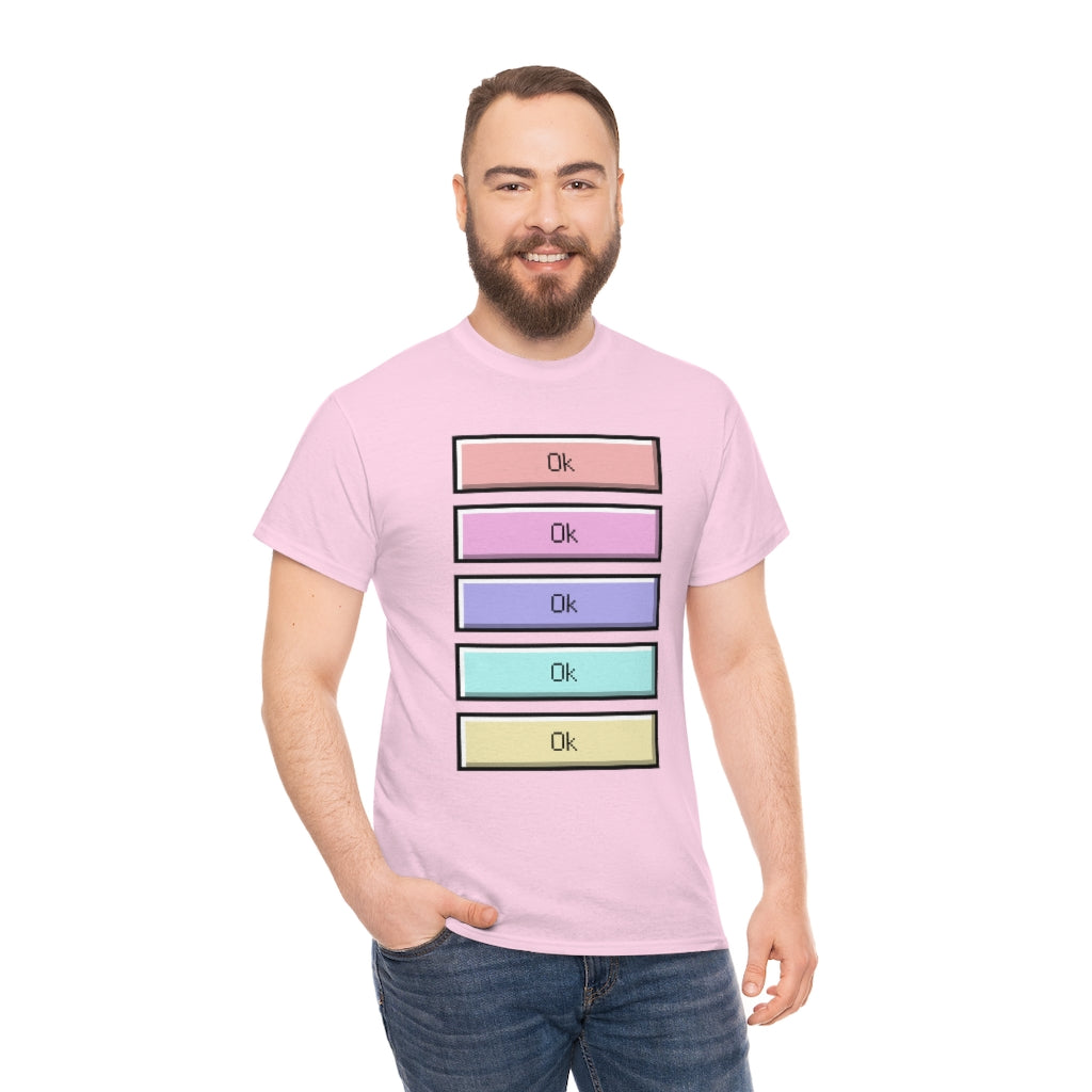 OK Unisex Heavy Cotton Tee Shirt Kawaii | E-girl | Pastel Goth | Pastel Rainbow | Tiktok Inspired Meme