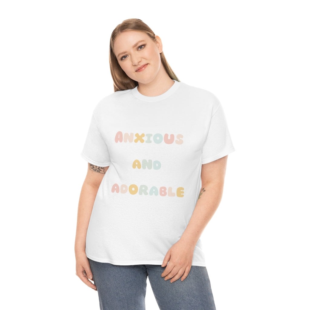 Anxious and Adorable Unisex Heavy Cotton Tee