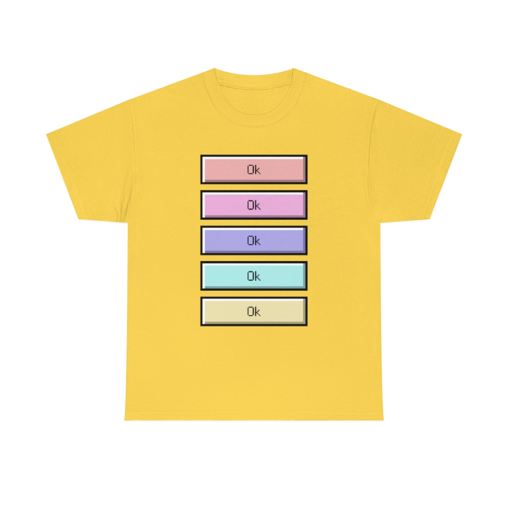 OK Unisex Heavy Cotton Tee Shirt Kawaii | E-girl | Pastel Goth | Pastel Rainbow | Tiktok Inspired Meme