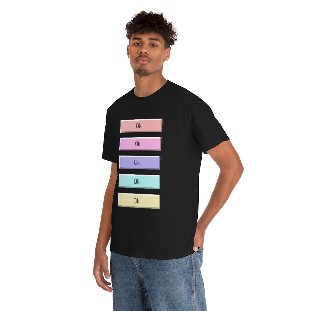 OK Unisex Heavy Cotton Tee Shirt Kawaii | E-girl | Pastel Goth | Pastel Rainbow | Tiktok Inspired Meme